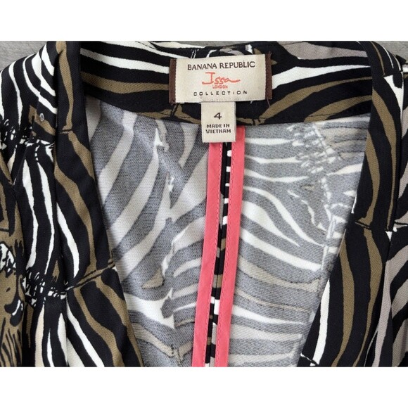 Banana Republic Dress Womens Size 4 Issa London Luxury Zebra Safari Kimono - Picture 5 of 7